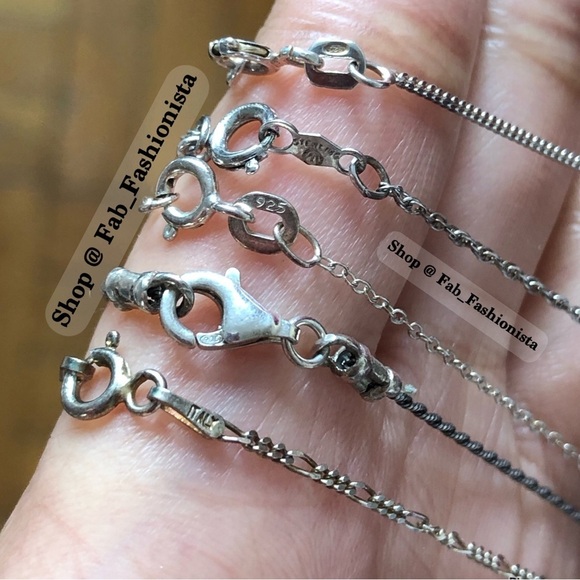Sterling silver necklace chains 5 total - Picture 4 of 17